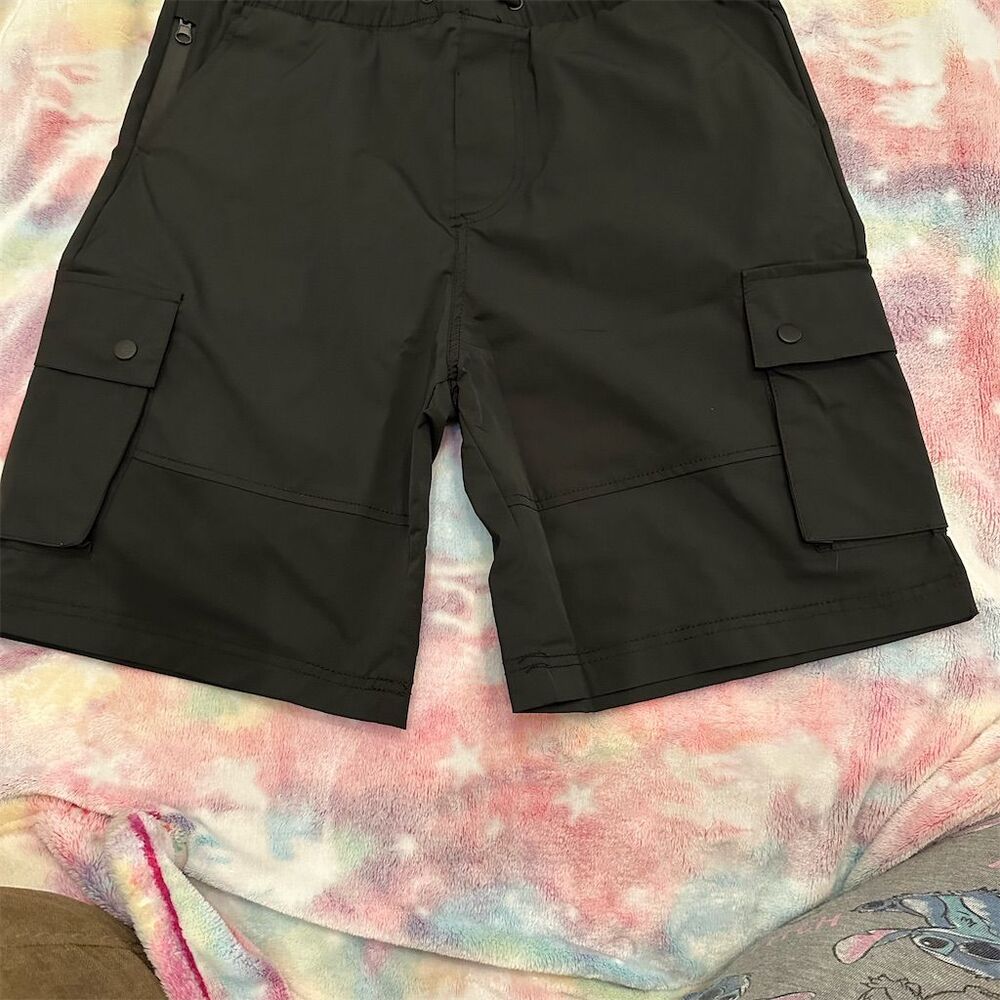 Men's JumpStart Black Nylon Cargo Shorts M Utility Style Quick-Dry Lightweight